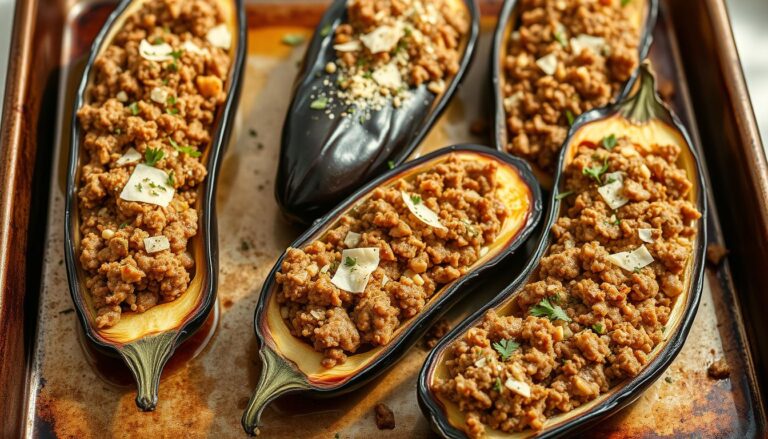 Oven-stuffed eggplant