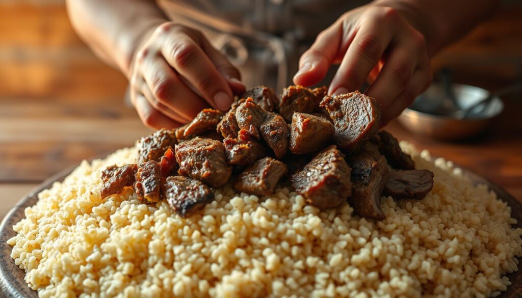 couscous with meat head
